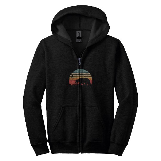 California Bear Retro Vintage Sunset Zip Hoodies