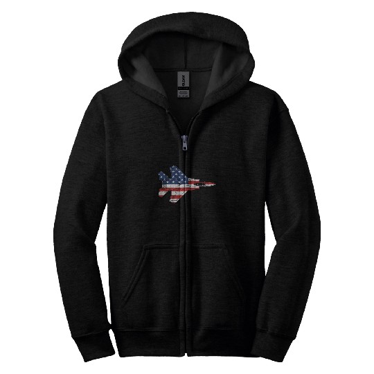 F-15 Eagle Fighter Jet Airplane American Flag F15l Zip Hoodies