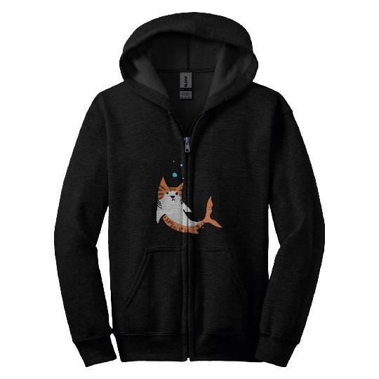 Cat Fish Shark Zip Hoodies