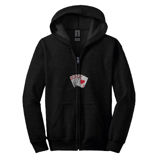 Royal Flush Poker Zip Hoodies