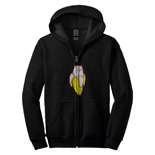 Bananyas Banana Funny Cat Zip Hoodies
