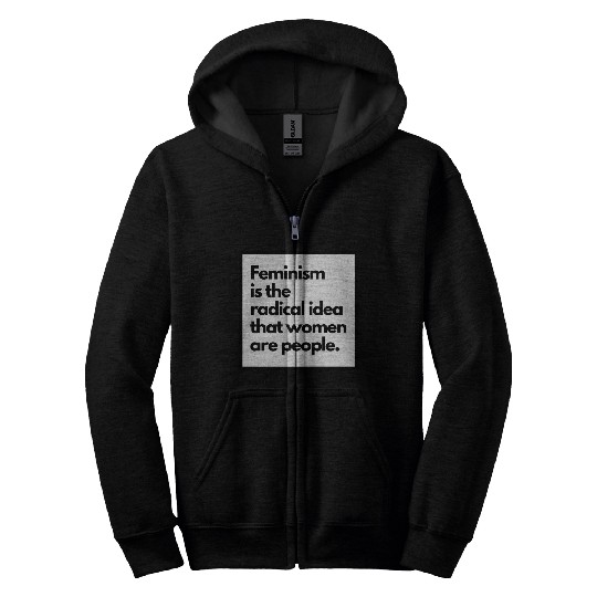 Feminism solid back sticker Zip Hoodies