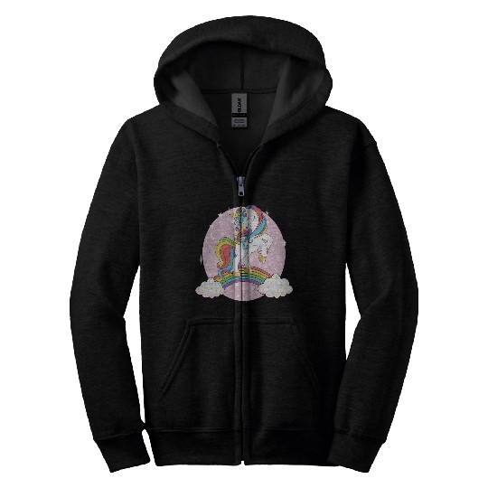 Unicorn rainbow Zip Hoodies