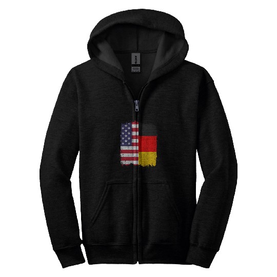 German American US Flag Germany Zip Hoodies