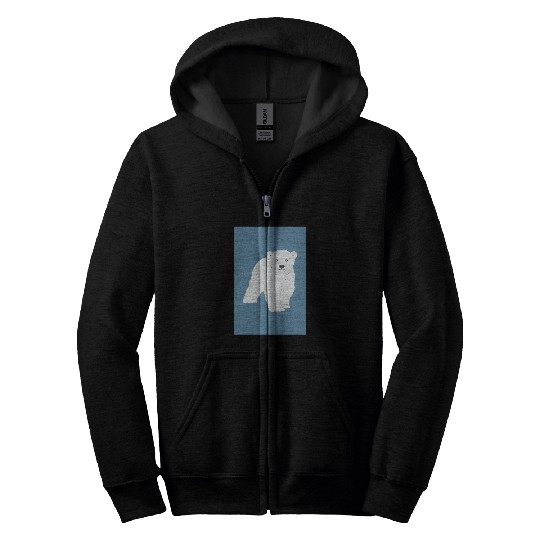 Polar bear cub Zip Hoodies