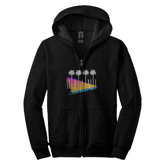 Miami Florida Retro Style Zip Hoodies