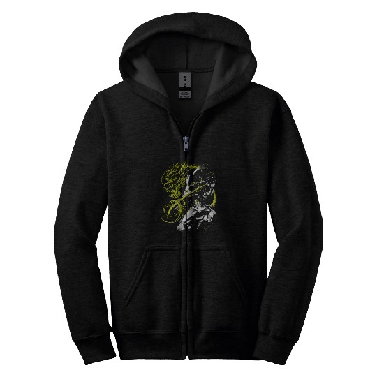 green shadow dragon Zip Hoodies