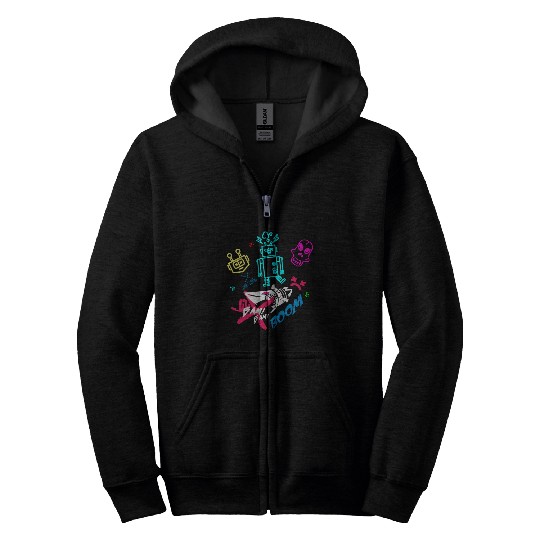 jinx arcane boom monkey Zip Hoodies