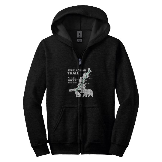 Thruh Hiker, Appalachian Trail - US Trail Zip Hoodies