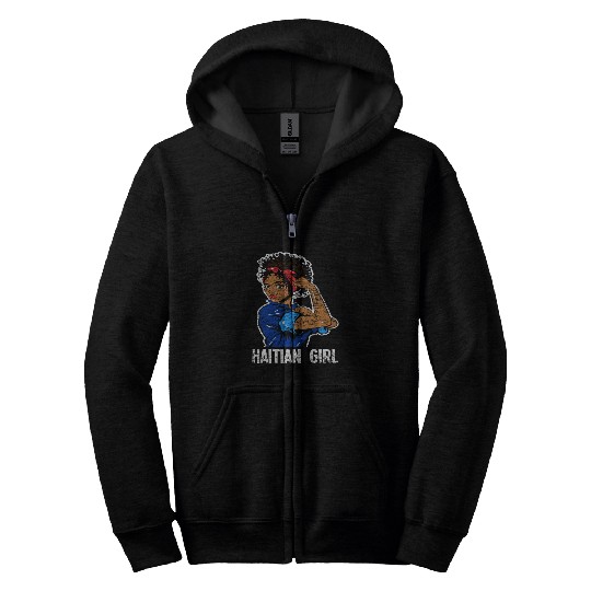 Haiti Girl Caribbean Zip Hoodies