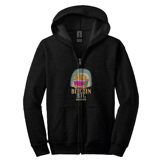 BITCOIN mining Zip Hoodies