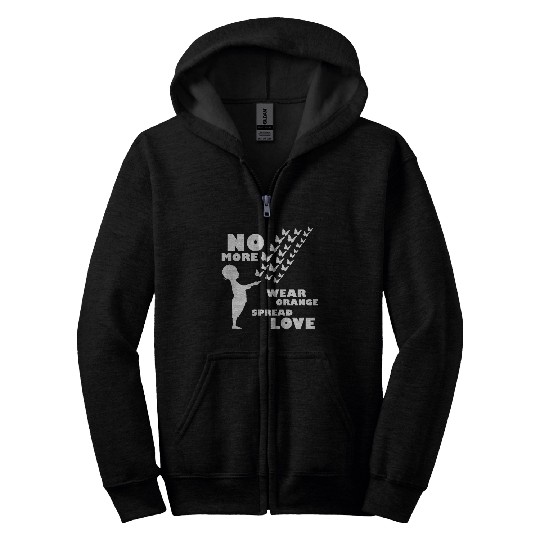 wear orange spread love anti gun violence Zip Hoodies