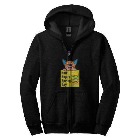 happy spring day best design Zip Hoodies
