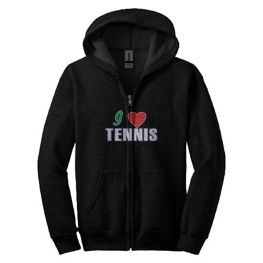 I LOVE TENNIS Zip Hoodies