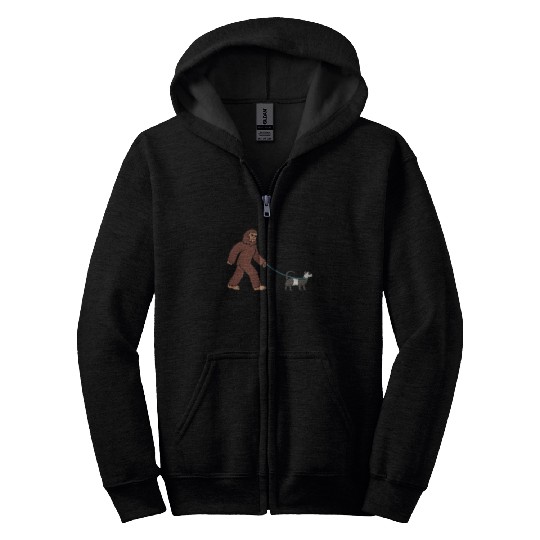 Bigfoot Sasquatch Walking Ferret Zip Hoodies