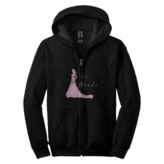 team bride pink silhouette bachelorette party Zip Hoodies