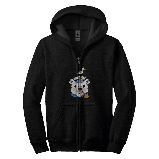 Polar Bear Sailor Captain For Sailing Lover Zip Hoodies