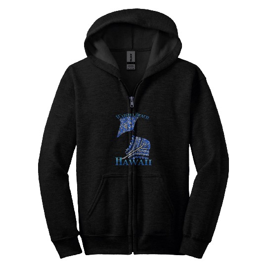 Waikiki Beach Vacation Tribal Stingrays Zip Hoodies