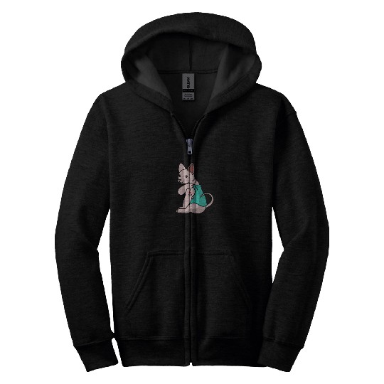I Love Mom Tattoo Sphynx Cat Zip Hoodies