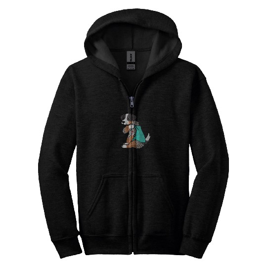 I Love Dad Australian Shepherd Zip Hoodies