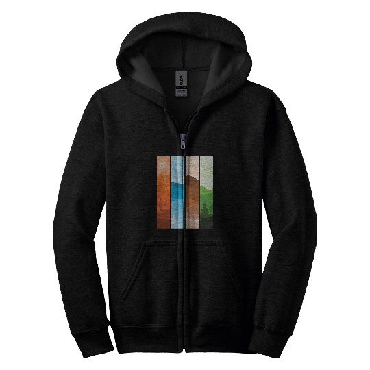 Artistic Nature Wilderness Mountain Landscape Zip Hoodies