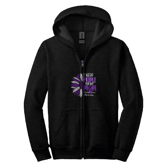 Pancreatic Cancer Zip Hoodies, I Wear Purple For My Mom