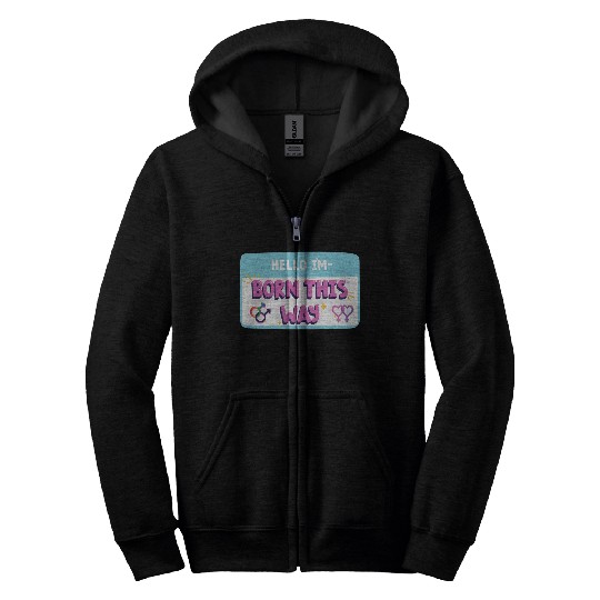 born this way transgender pride Zip Hoodies