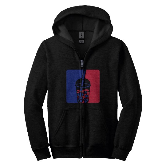 Blue red bubble tea Zip Hoodies