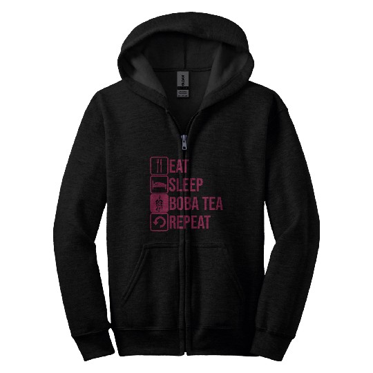 Daily Repeat Boba Tea Zip Hoodies