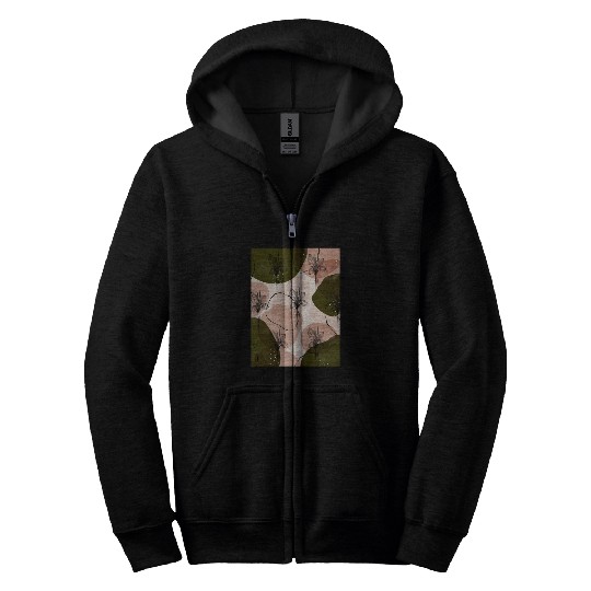 Summer Green Tropical flower Zip Hoodies