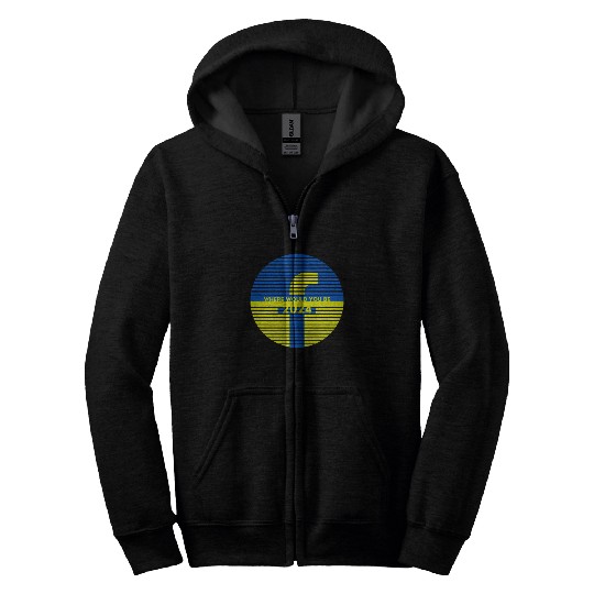 New design in solidarity with Ukraine WHERE WOULD Zip Hoodies