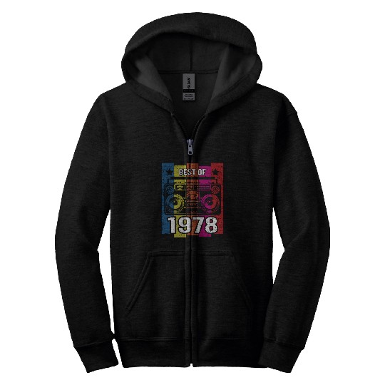 Best of 1978 Stereo Radio Cassette Player Birthday Zip Hoodies