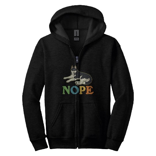 Nope Lazy Siberian Husky Dog Lover Zip Hoodies