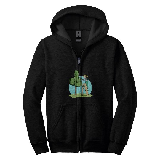 Garden Gardener Cut Hedge Middle Finger Gardening Zip Hoodies