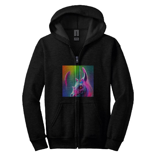 Heavy metal rainbow ultra unicorn Zip Hoodies
