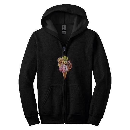 ice cream Zip Hoodies