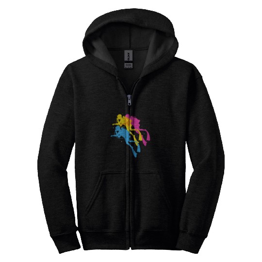 Retro Colorful Scuba Diving Zip Hoodies