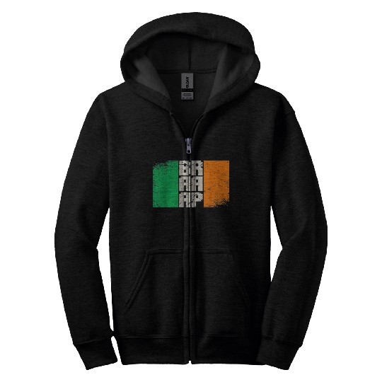 Dirt Biker Irish flag motocross Zip Hoodies