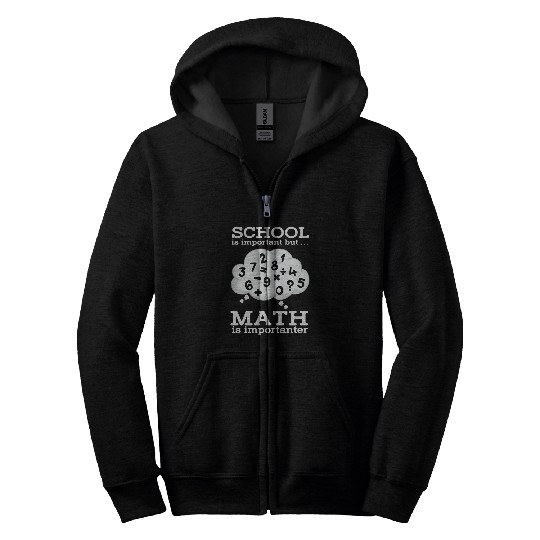 Math Teacher School is important but Math is Zip Hoodies