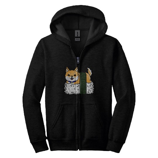 Kawaii Shiba Inu Sushi for Shiba Inu Lover Zip Hoodies