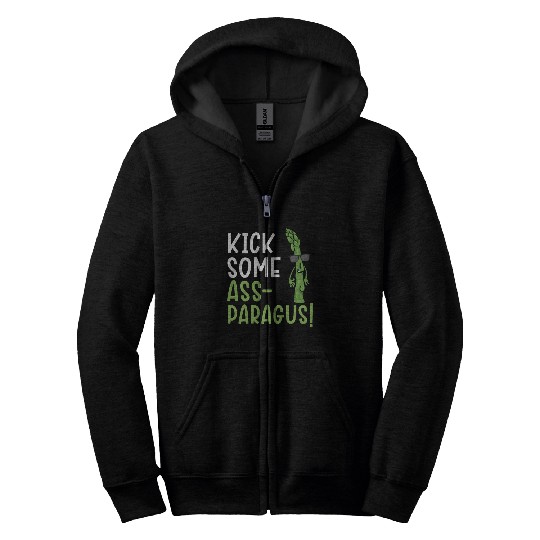 Kick Some Ass-paragus Asparagus Vegetable Vegan Zip Hoodies