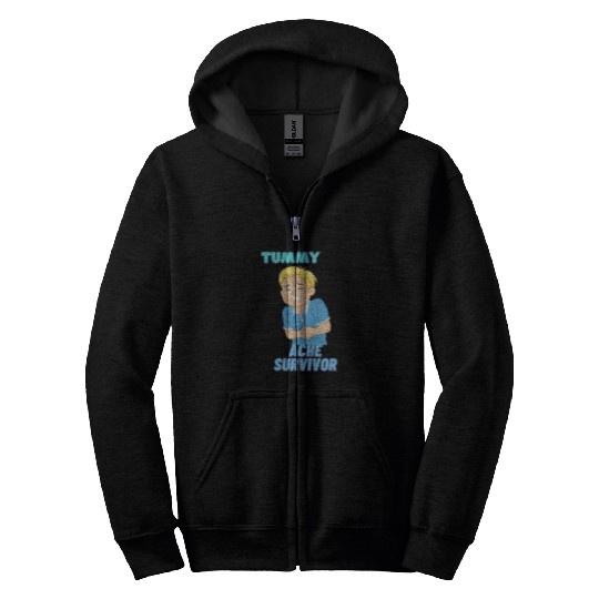 Tummy Ache Survivor Funny Back To School Zip Hoodies