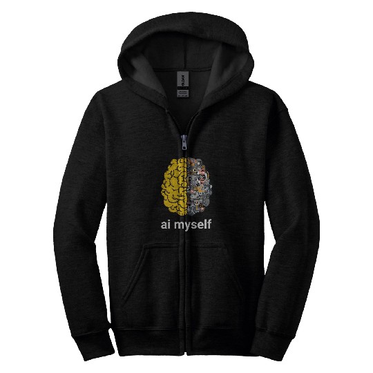 Human Machine Brain - Next Step in Evolution - AI Zip Hoodies