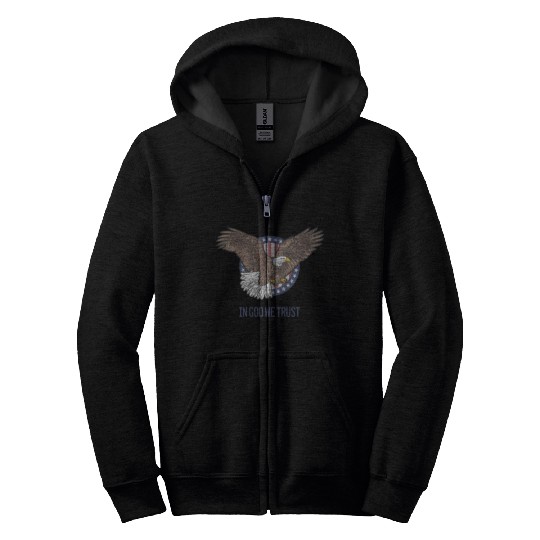 In God We Trust - Bald Eagle - Patriotic Zip Hoodies