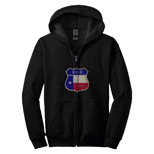 Waco Texas crest flags design Zip Hoodies