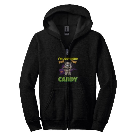 I'm Just Here For The Candy Scary Halloween Beast Zip Hoodies