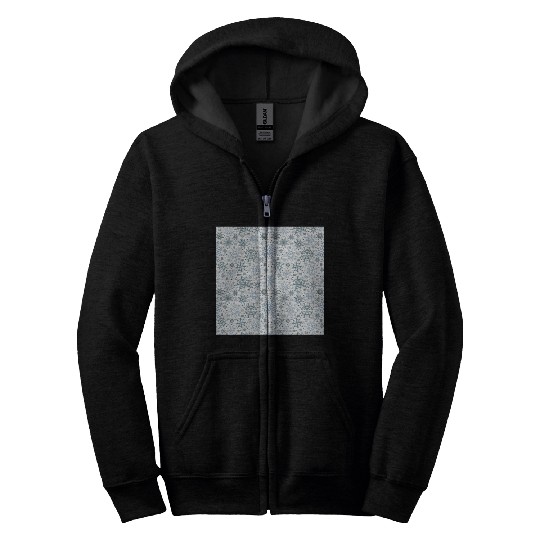 Modern Snowflakes Pattern White Blue Zip Hoodies