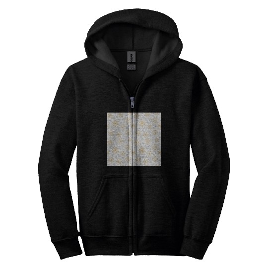 Modern Snowflakes Pattern White Gold Zip Hoodies