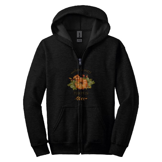 Orange Cute Pumpkin Zip Hoodies