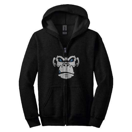 Monkey Head Angry Monkey Face Zip Hoodies